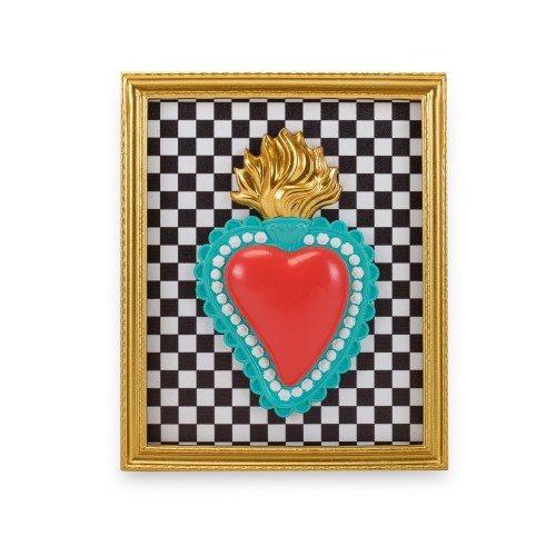 Cornice Rett. con Cuore e Quadretti 22x18 cm TON COEUR