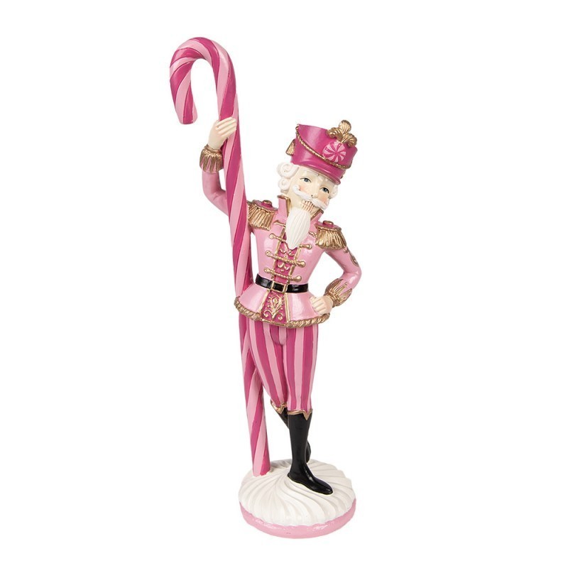 Schiaccianoci rosa con grande bastone di zucchero