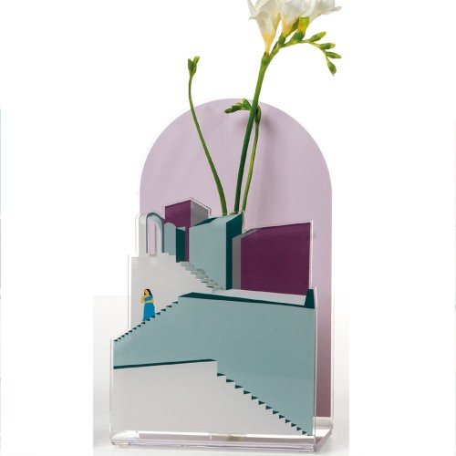 BLOOMING CITY - Vaso Santorini -  Lilla 15x26x12cm