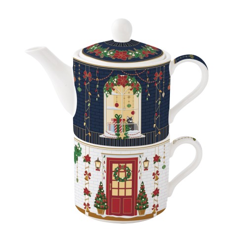 Tea for one 280 ml in porc.in color box FESTIVE AVENUE