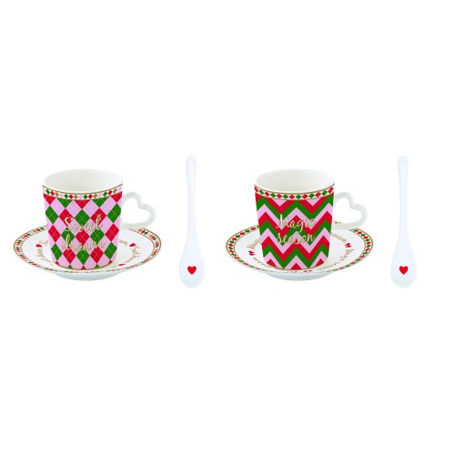 Set 2 tazzine espresso cuore 100 ml Christmas Twist
