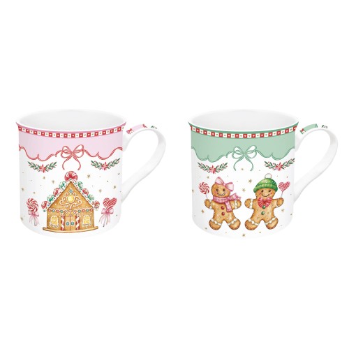 Set 2 mug 300 ml in porc.fine china in gift box SWEET CHRISTMAS