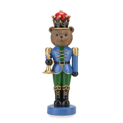 XMAS CAROUSEL TEDDY BLU CM.40