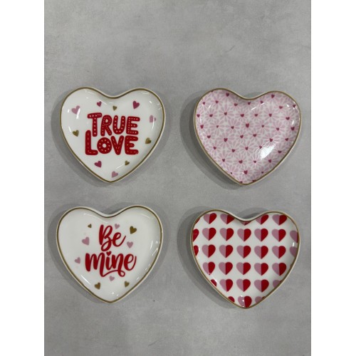 Set 4 Svuota Tasche in Porcellana in Heart box