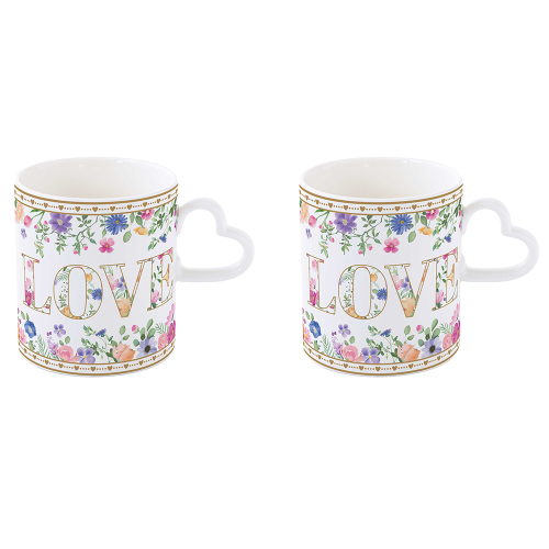 Set 2 Mug 320 ml con manico a cuore - Mon Amour