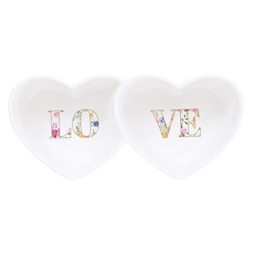 Set aperitivo c/2 ciotole forma cuore 20x9