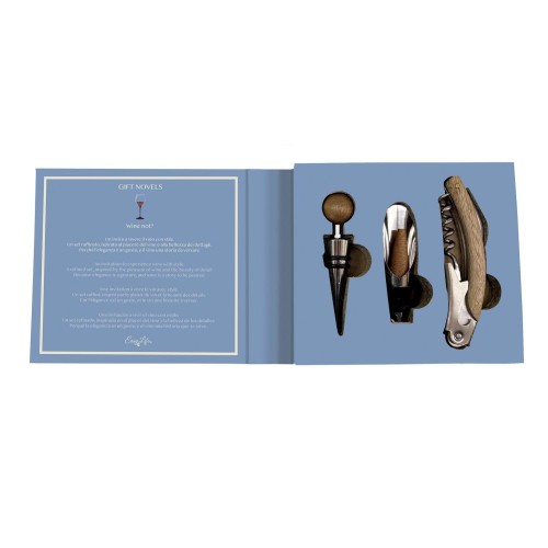 Set 3 pezzi vino - apribottiglie Gift Novels