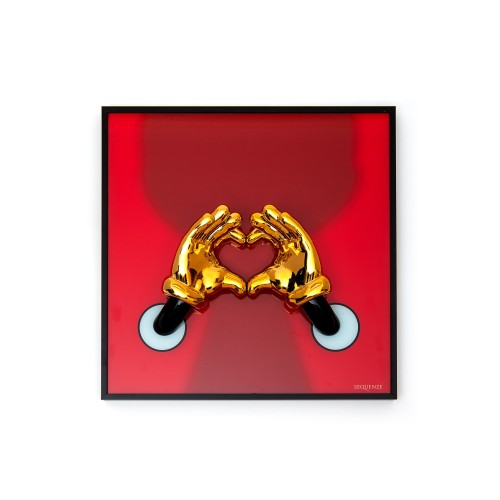 Quadro Wall He-Art  Oro - Rosso 40x40