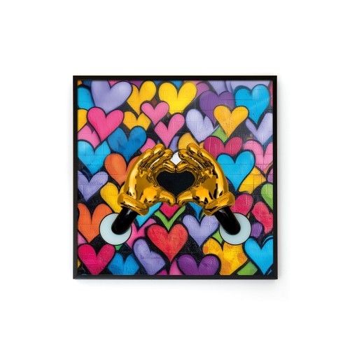 QUADRO WALL HE-ART HEARTS 40X40