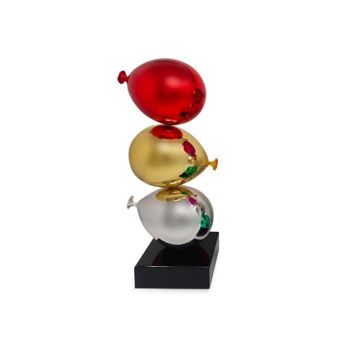 SCULTURA ZEN BALOONS ROSSO - ORO - ARGENTO  H. 30