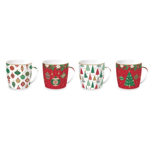 Tazza Jingle Bells 350 ml scatola in latta – decori assortiti