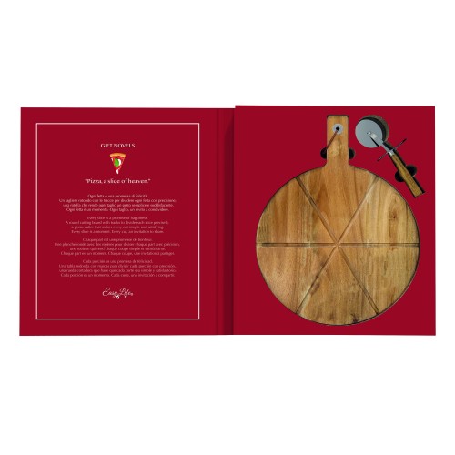 Set pizza 2 pezzi con tagliere Ø 32 cm Gift Novels