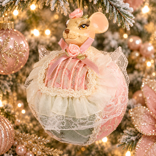 Topolino su Sfera Hug 10 cm – Topolina Rosa