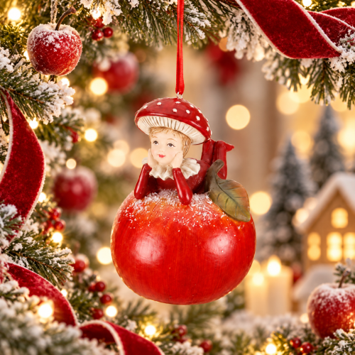 Bambino della Neve sulla Mela 11 cm – Bambino su Mela