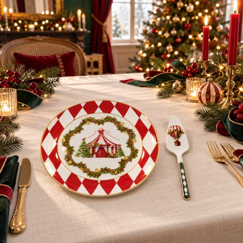 Xmas Circus Piatto Panettone con paletta – 30 cm