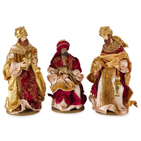 SET 3PZ RE MAGI ROSSO/ORO H.28CM. NATIVITY