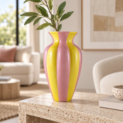VASO ø17 H.30CM. ROSA/LIMONE MAISON DUO