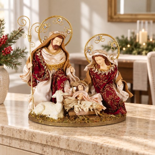 NATIVITA' ROSSO/ORO CM.31x27H. NATIVITY