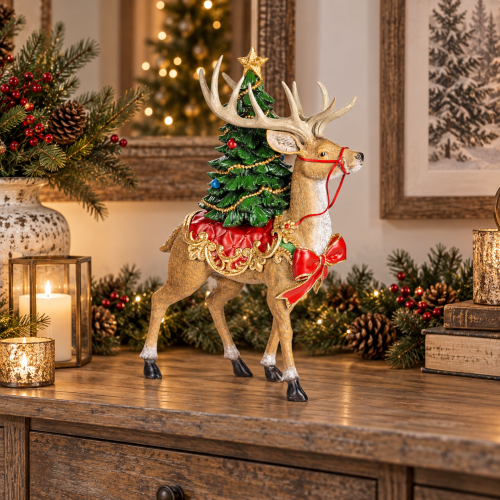 Renna con albero di Natale 44 cm | Goodwill