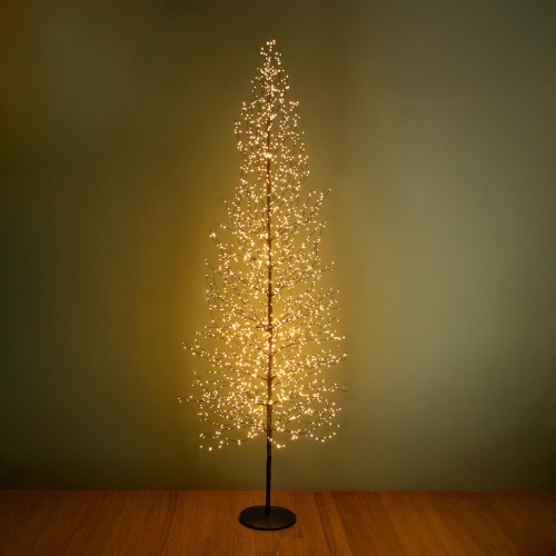 Faggio luminoso da esterno 240 cm con 2400 micro LED ambra