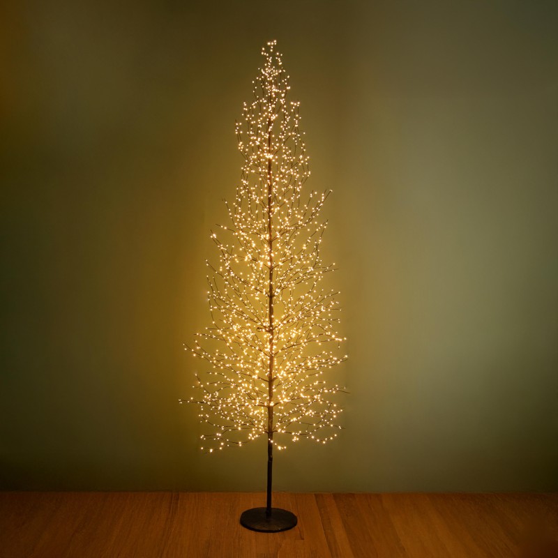 Faggio luminoso da esterno 240 cm con 2400 micro LED ambra