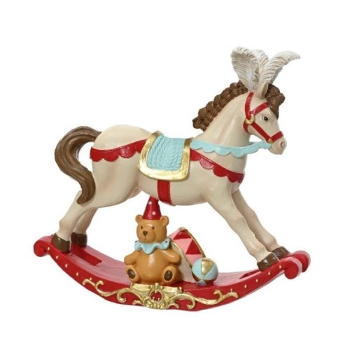 Cavallo a dondolo circense in resina 100 cm