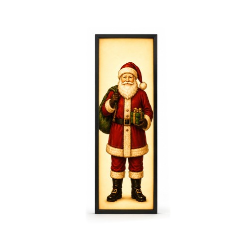 Pannello natalizio retroilluminato Babbo Natale 40 × 160 cm