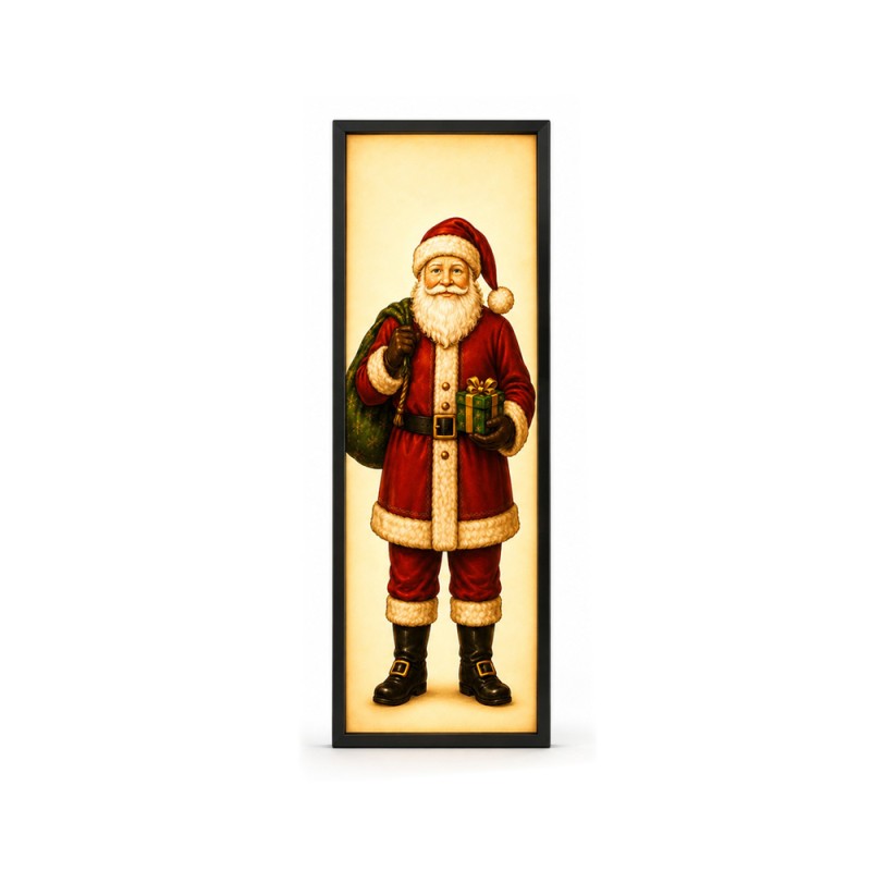 Pannello natalizio retroilluminato Babbo Natale 40 × 160 cm