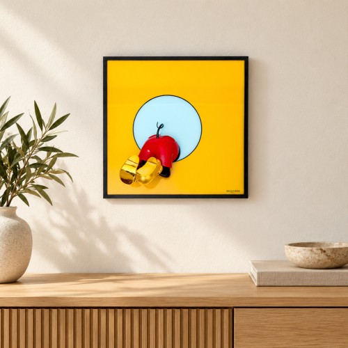 Quadro Be Brave giallo 30 × 30 cm