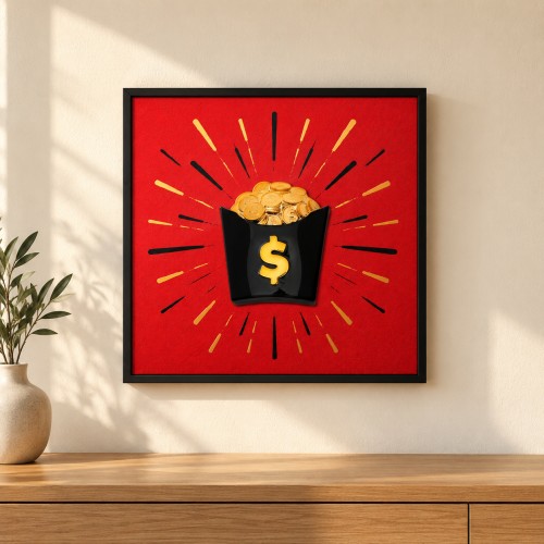 Quadro American Taste Monete 40 × 40 cm