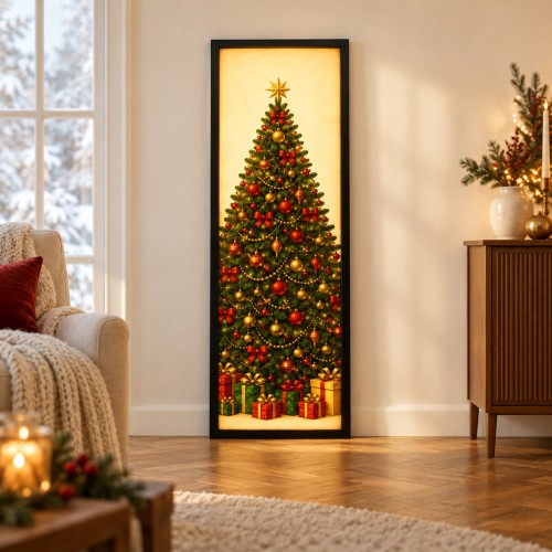 Pannello natalizio retroilluminato Albero di Natale 40 × 160 cm