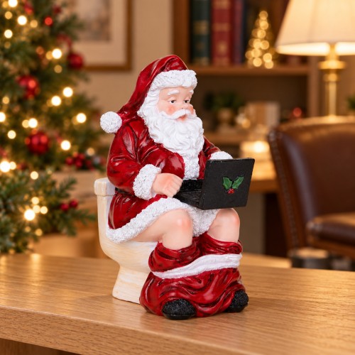 Babbo Natale al computer 17,5 cm