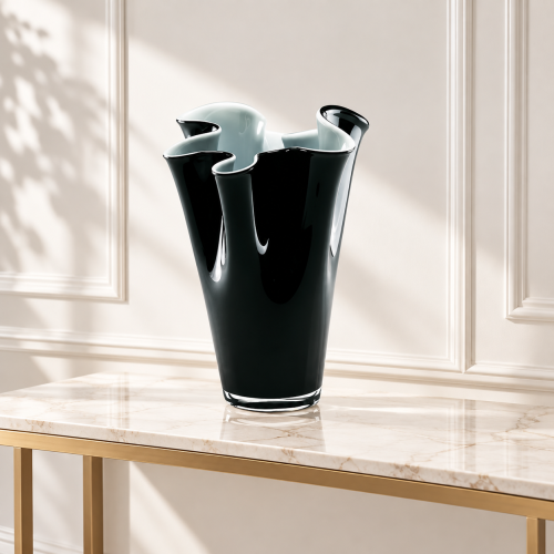 Wave – Vaso opale nero H 30 cm