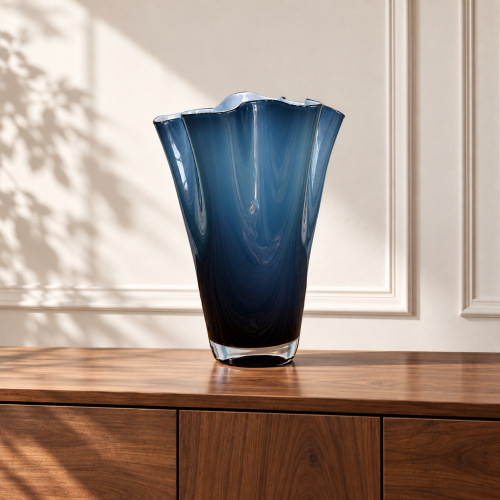 Wave – Vaso opale blu H 40 cm