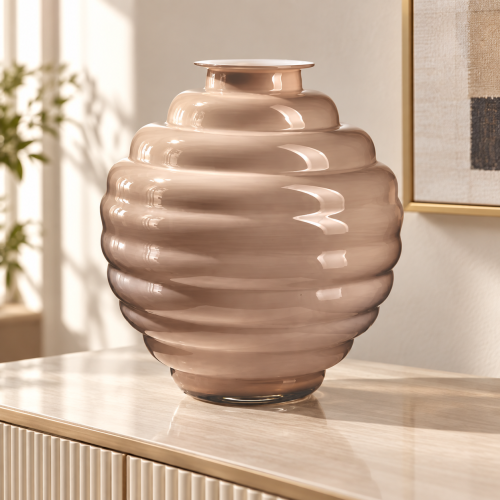 Anelli – Vaso opale e fumé H 31 cm