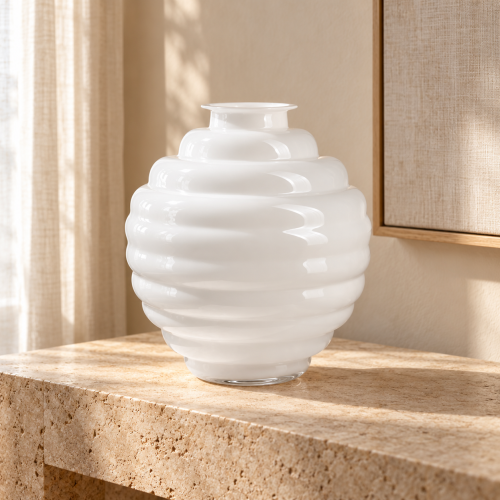 Anelli – Vaso bianco latte H 31 cm