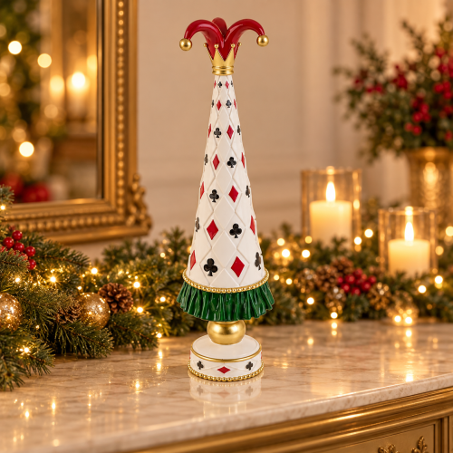 Albero Natalizio Poker con Jolly in Resina 42,5 cm