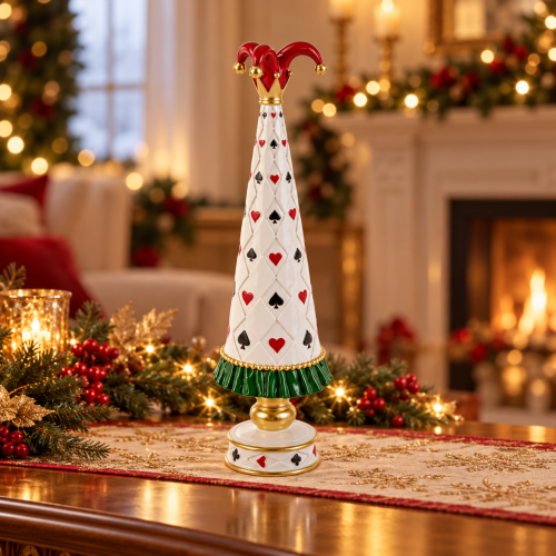 Albero Natalizio Poker con Jolly in Resina 33 cm