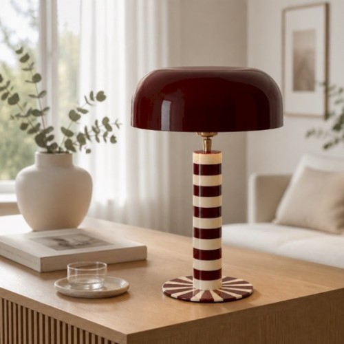 KENNY lampada bordeaux/avorio 40 cm