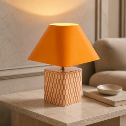 ALIBORO lampada scacchi arancione 35 cm