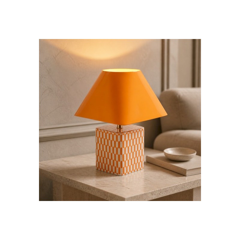 ALIBORO lampada scacchi arancione 35 cm