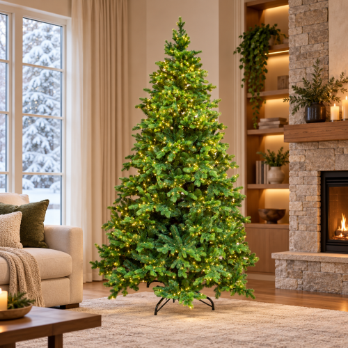 Albero di Natale Courmayeur 210 cm con 3000 LED, PE+PVC