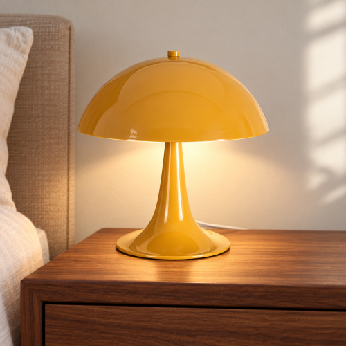 Lampada da Tavolo Senape in Metallo 25x25x27,5 cm