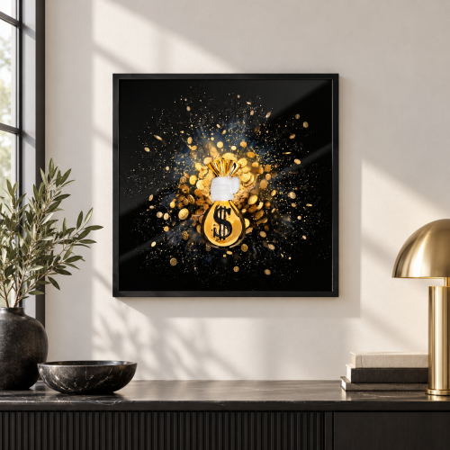 QUADRO MONEY BAG FIREWORK 40X40