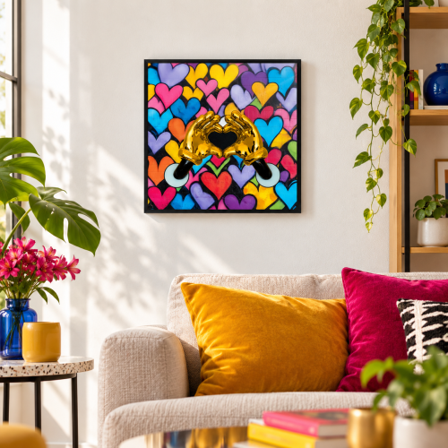 QUADRO WALL HE-ART HEARTS 30X30