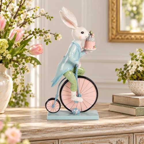 Coniglio su bicicletta 23x12x46 cm