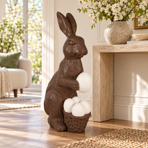 Coniglio Chocolate Con Uova Grande 47x25x82 cm