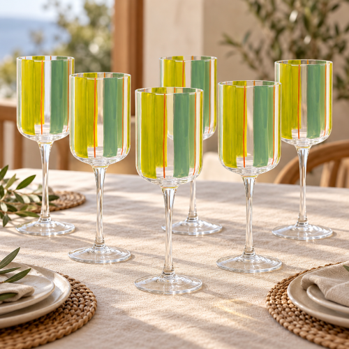 Set 6 CALICE VINO ML.270 VERDE GOOD VIBES