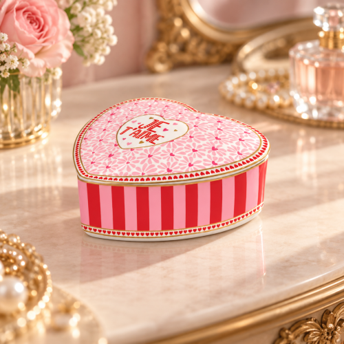 Portagioie in Porcellana D12cm in Heart Box