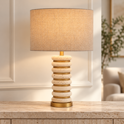 Lampada Travertino Cm.40,5x62,5h. Deco'